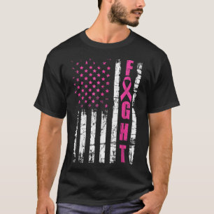 T-shirt Breast Cancer Awareness American Flag Fight Pink R