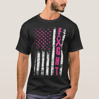 T-shirt Breast Cancer Awareness American Flag Fight Pink R