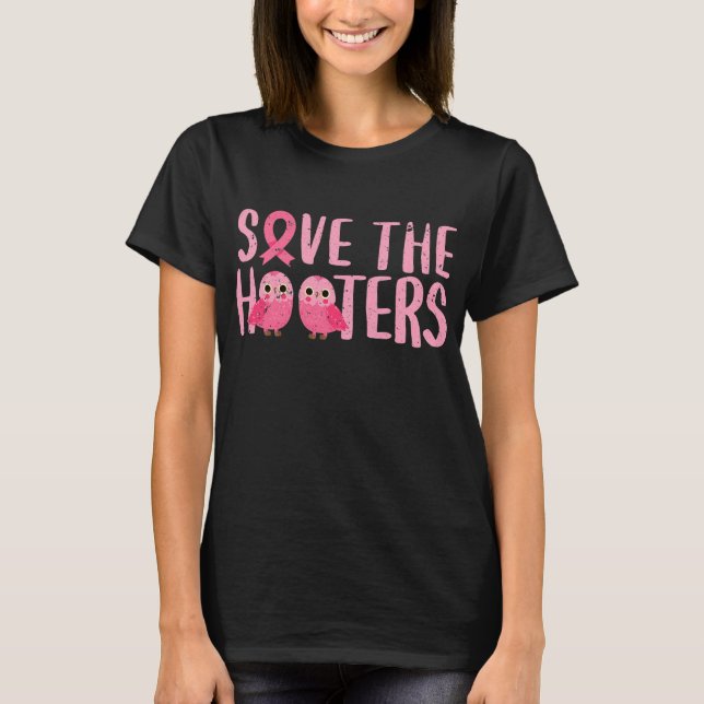 T-shirt Breast Cancer Awareness Month Save The Hooters (Devant)