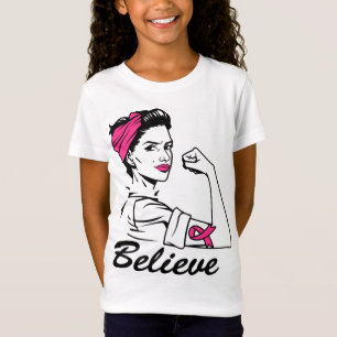 T-Shirt Breast Cancer Awareness Month Women's Believe Pink