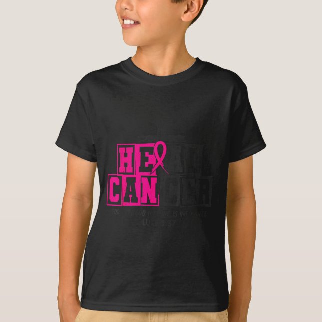 T-shirt Breast Cancer Awareness Nk Ribbon Heal Cancer Chri (Devant)