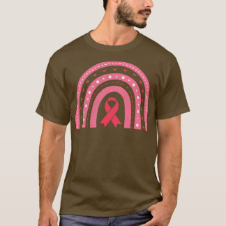 T-shirt Breast Cancer Awareness Pink Rainbow Pink Ribbon G