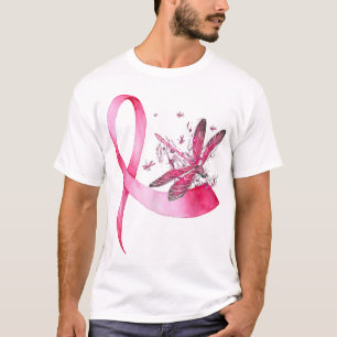 T-shirt Breast Cancer Ribbon Pink Dragonfly