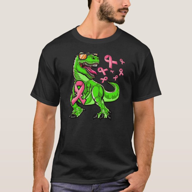 T-shirt Breast Cancer T-Rex Dinosaur, Breast Cancer Awaren (Devant)