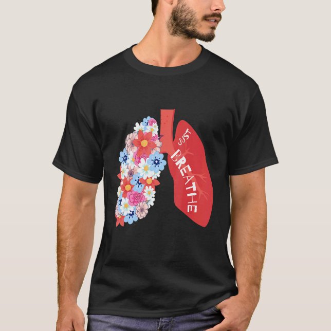 T-shirt Breathe Floral Lung Respiratory Therapist RT (Devant)