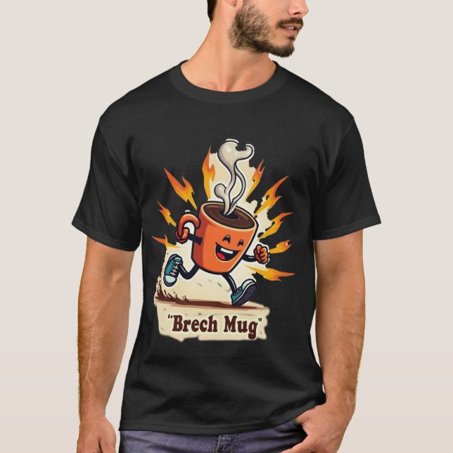 T-shirt Brech Mug High Energy | Funny Running Coffee (Devant)