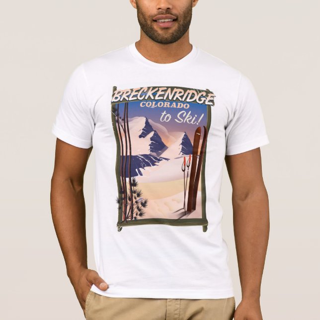 T-shirt Breckenridge, affiche de ski du Colorado (Devant)