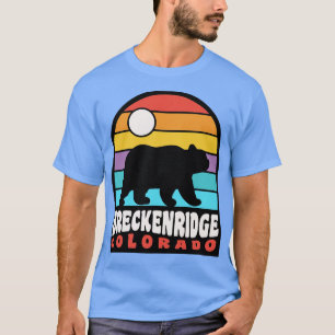 T-shirt Breckenridge Colorado Bear Badge Retro Sunset
