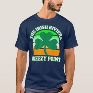T-shirt Breezy Point NY La Riviera irlandaise Shamrock Ret