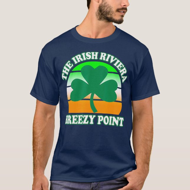 T-shirt Breezy Point NY La Riviera irlandaise Shamrock Ret (Devant)