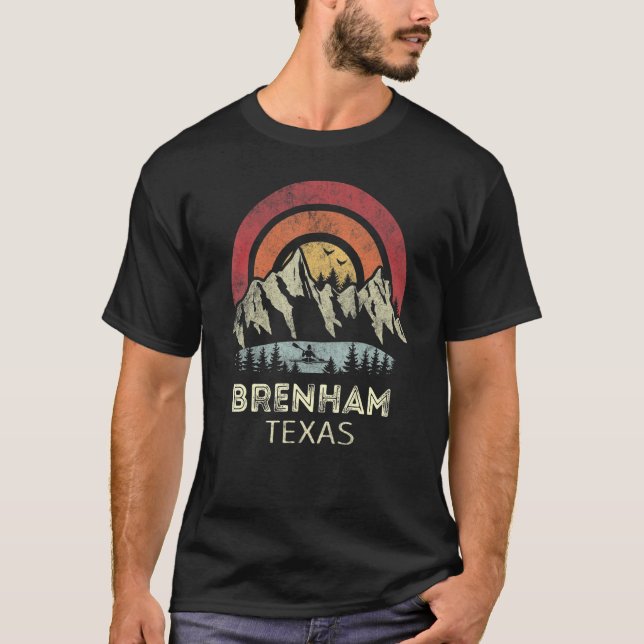 T-shirt Brenham Texas Mountain Sunset Sunrise Kayaking (Devant)