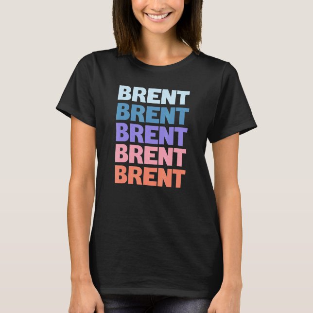 T-shirt Brent de texte répété moderne (Devant)