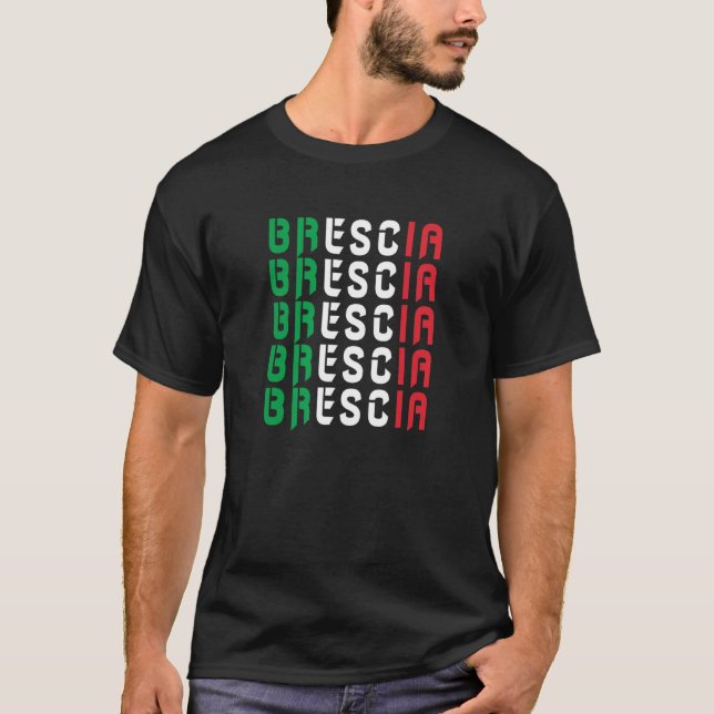 T-shirt Brescia Italie Drapeaux nationaux Couleurs Voyage (Devant)