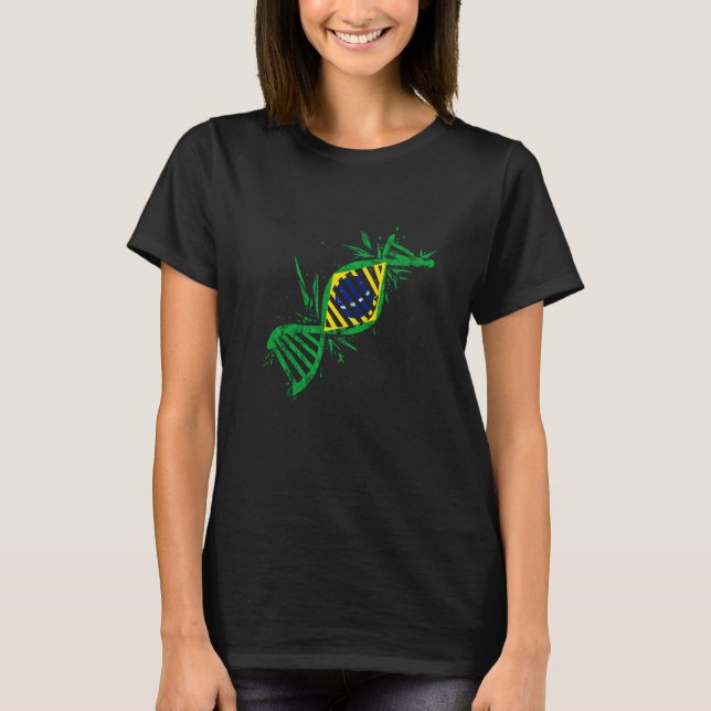 T-shirt Brésil ADN Molecule Brésil Racines Brésil Drapeau  (Devant)