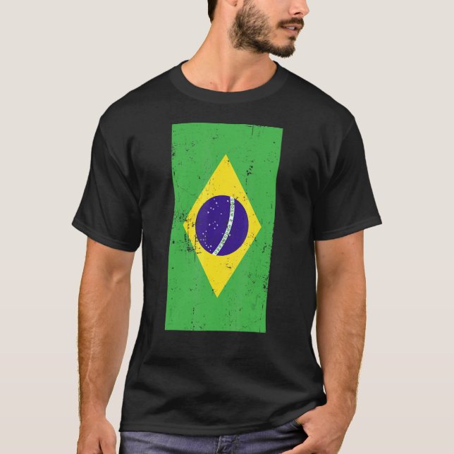 T-shirt Brésil Amérique du Sud Brasilia Distorsion Drapeau (Devant)