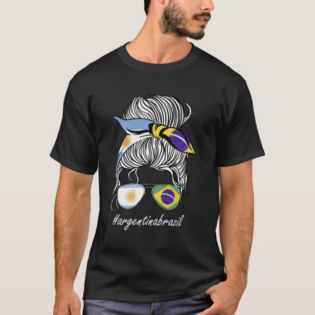 T-shirt Brésil Argentine Drapeau Pays Brésil Drapeau (Devant)