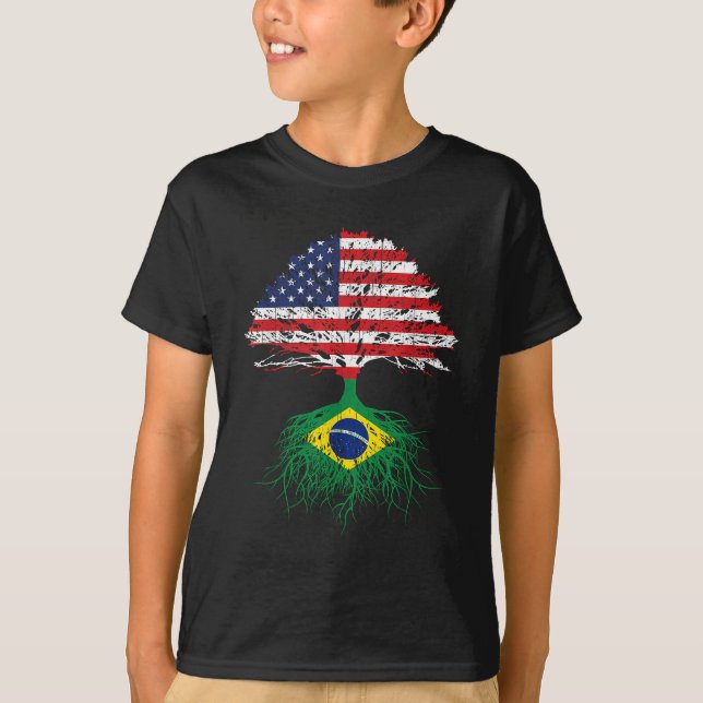 T-shirt Brésil Brasil Racines Américaine Cultivé Pour Homm (Devant)