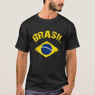 T-shirt Brésil Brésil Drapeau National Football Patriotiqu