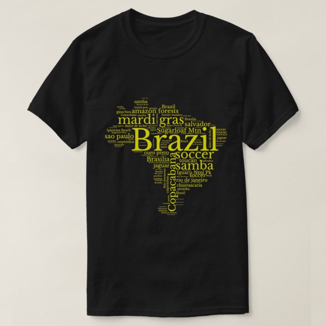 T-shirt Brésil Carte Brésil Football Copacabana Brasil Hom (Design devant)