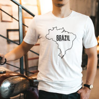 Brésil Carte Pays Chemise Forme Brésilienne T-Chem