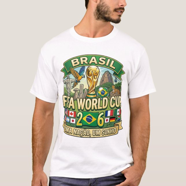 T-shirt Brésil Coupe du monde Fifa 2026 (Devant)