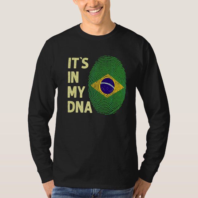 T-shirt Brésil Dans Mon Adn Brésil Équipe Drapeau Brésil 1 (Devant)