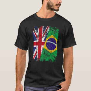 T-shirt BRÉSIL DEMI-GRANDE-BRETAGNE Drapeau d'amitié brita
