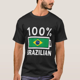 T-shirt Brésil Drapeau 100 brésilien Battery Power Tee
