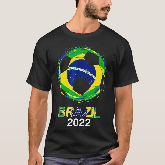 T-shirt Brésil Drapeau 2022 Supporter brésilien Soccer Tea (Devant)