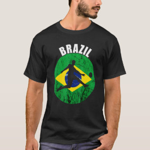 T-shirt Brésil Drapeau brésilien Football joueur Brasileir