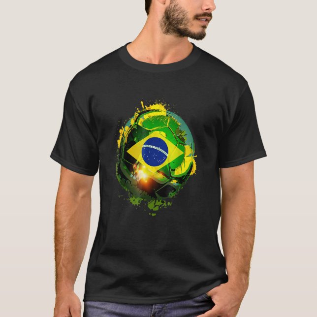 T-shirt Brésil Drapeau Fans Football Brésil Fútbol (Devant)