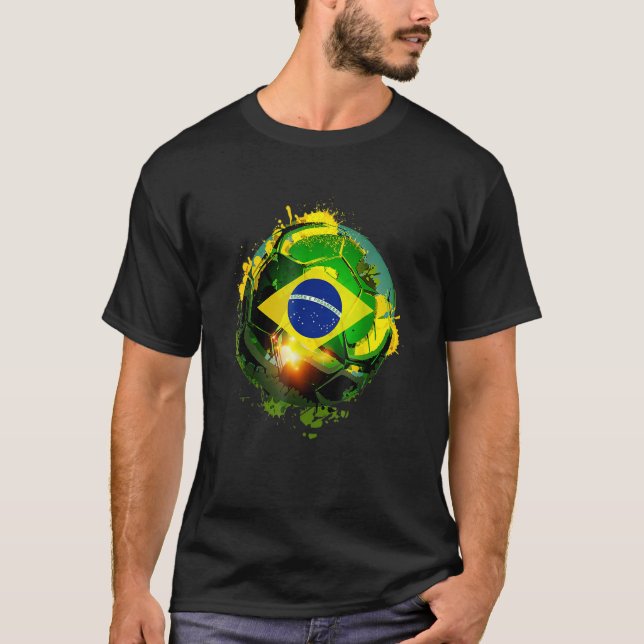 T-shirt Brésil Drapeau Fans Football Brésil Fútbol (Devant)