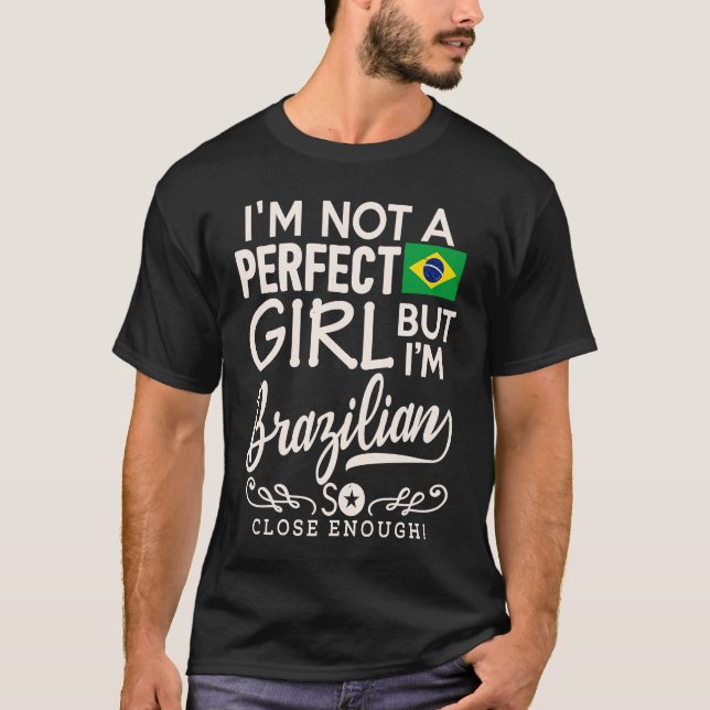 T-shirt Brésil Drapeau Fille Brésilienne Pride Souvenir Fe (Devant)