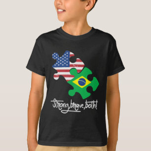 T-shirt Brésil Et États-Unis 4 Juillet Fête de l'Indépenda
