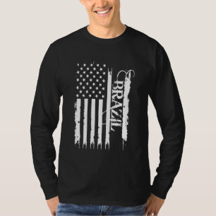 T-shirt Brésil États-Unis déprimés par le drapeau américai