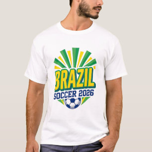 T-shirt Brésil Football 2026 Football Gras Pays Typographi