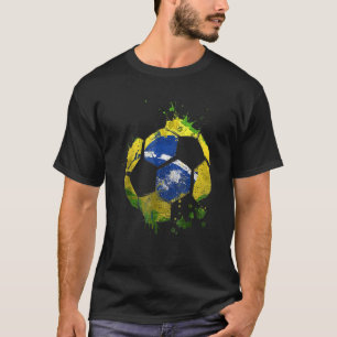 T-shirt Brésil Football Graphique Brésil Drapeau Football