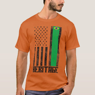 T-shirt Brésil Héritage hispanique drapeau en détresse