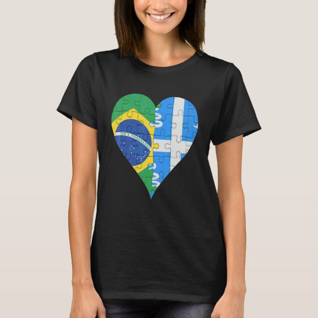 T-shirt Brésil Martiniquais Drapeau Coeur (Devant)