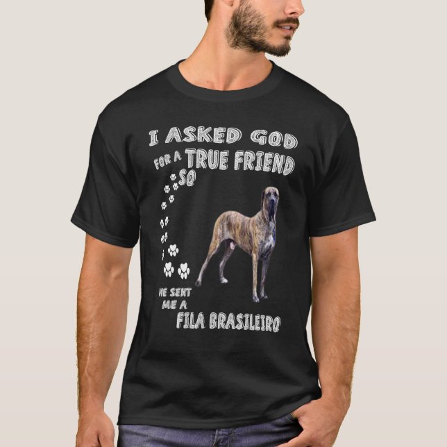 T-shirt Brésil Mastiff Chien Maman Papa Costume fin Fila B (Devant)