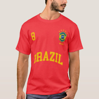 T-shirt Brésil Numéro 8 Équipe de football brésilienne Pul
