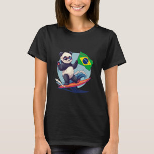 T-shirt Brésil Panda ours surfant Fierté brésilienne Brasi