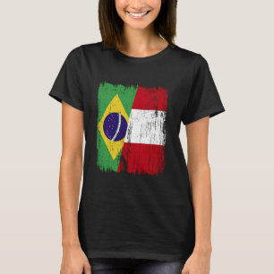 T-shirt Brésil Pérou Demi-drapeau Héritage brésilien péruv
