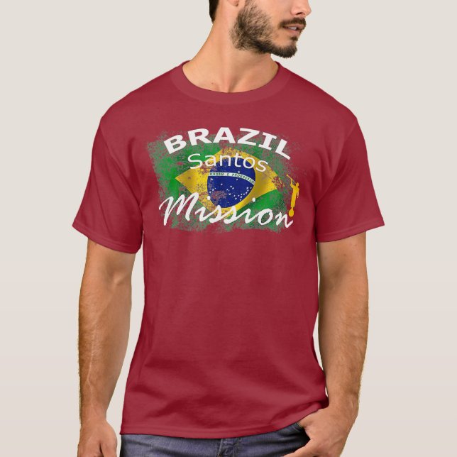 T-shirt Brésil Santos Mormon LDS Mission Missionnaire Don (Devant)