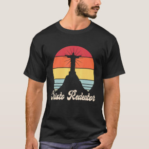 T-shirt Brésil Sunrise Cristo Retro Rio De Janeir