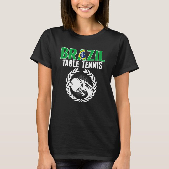 T-shirt Brésil Tennis de Table Brésil Ping Pong soutien (Devant)