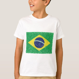 T-shirt Brésilien de *Hand-sketch* de drapeau du Brésil