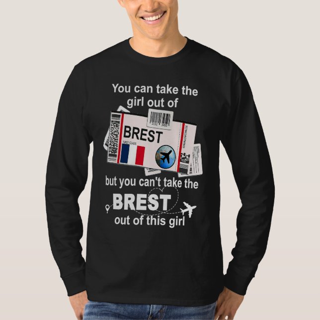 T-shirt Brest Boarding Pass  Brest Girl  Brest (Devant)