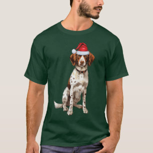 T-shirt Bretagne Amoureux des chiens espagnol drôle Noël