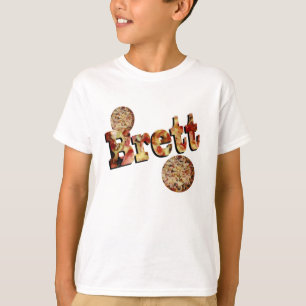 T-shirt Brett, Nom, Logo Fait D'Une Pizza Suprême,